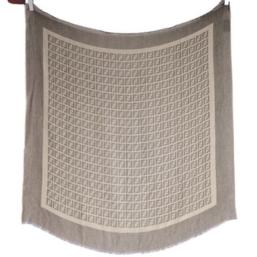 FENDI Stole Shawl Zucca Pattern Women's Beige/Gray