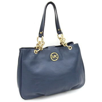 MICHAEL KORS tote bag 35T3GFHT3L navy leather chain blue handbag ladies