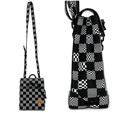 LOUIS VUITTON Shoulder Bag Steamer XS Black White Damier Distorted N60453  Chain Collection 2021 Limited Men's