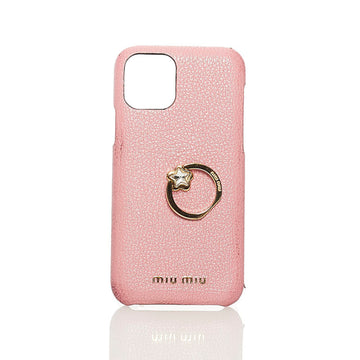 MIU MIU Miu 11pro iphone case pink leather ladies MIUMIU