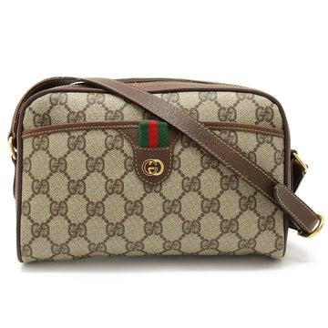 GUCCI Old GG Plus Sherry Line Shoulder Bag Pochette Khaki Beige Brown 116.02.089