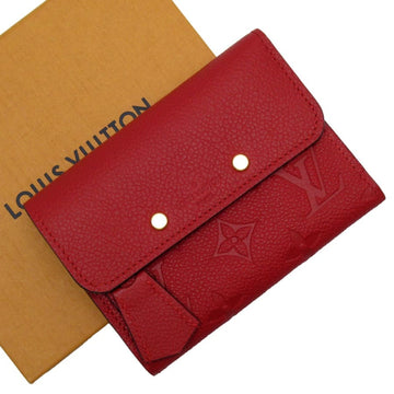 LOUIS VUITTON Tri-Fold Wallet Monogram Emplant Portefeuille Pont Neuf Surise [Red] M62185