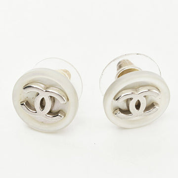 Chanel M2201-38-ch Metal,Resin Earrings Silver,White