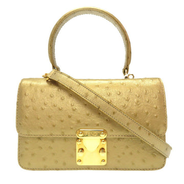Fendi embossed leather gold 2WAY bag handbag 0211 FENDI