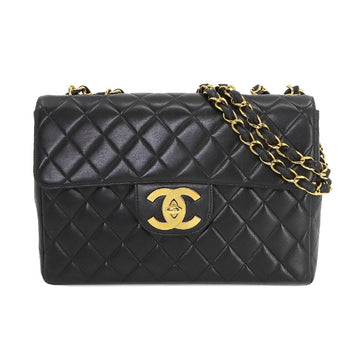 CHANEL Matelasse 30 Chain Shoulder Bag Leather Black Vintage