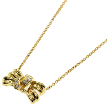 TIFFANY ribbon diamond necklace K18 yellow gold ladies &Co.