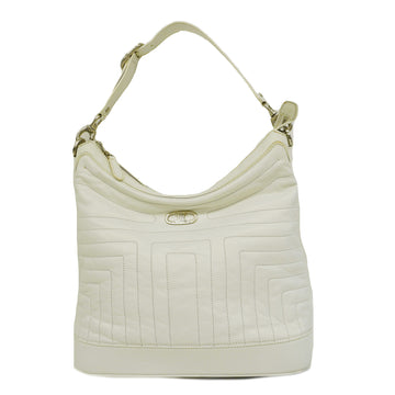 CELINEAuth  Shoulder Bag Women's Leather White