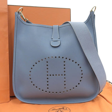 HERMES Evelyn 1 GM Shoulder Bag Epson Blue Jean A stamp