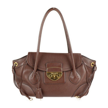 Prada handbag BR3116 leather BRUCIATO dark brown series semi-shoulder shoulder bag