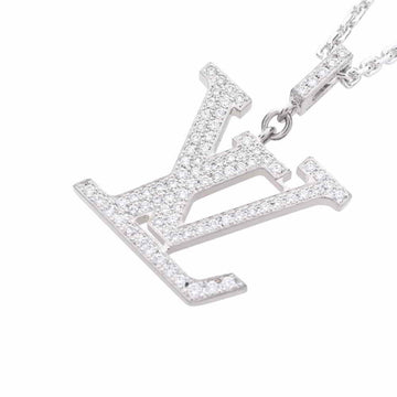 Louis Vuitton K18WG Mele D Pandantif LV GM Necklace Diamond