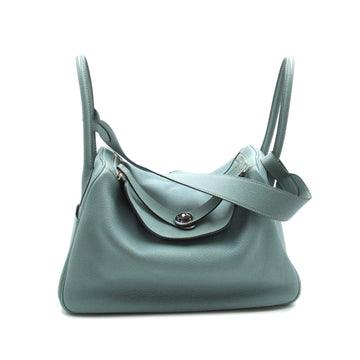 HERMES Lindy 34 Blue Ciel Taurillon Clemence Calfskin [cowhide]