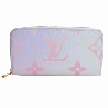 LOUIS VUITTON Monogram Sunrise Pastel Zippy Round Long Wallet M81340 Pink Multicolor Ladies