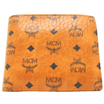 MCM Men's Bi-Fold Wallet MXSAAVI01C001 PVC Visetos Pattern [Cognac]