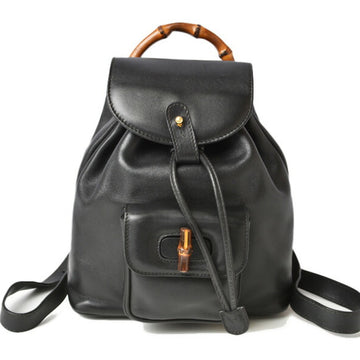 GUCCI rucksack bamboo backpack  bag leather black