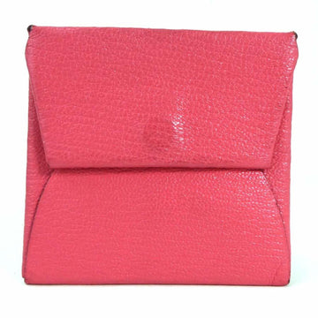 HERMES coin case Bastia leather pink ladies