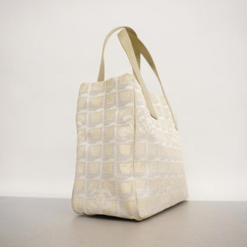 CHANEL tote bag new travel nylon white gold ladies
