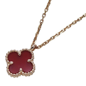 VAN CLEEF & ARPELS Necklace Sweet Alhambra Women's 750PG Carnelian Pink Gold VCARN59M00 Polished