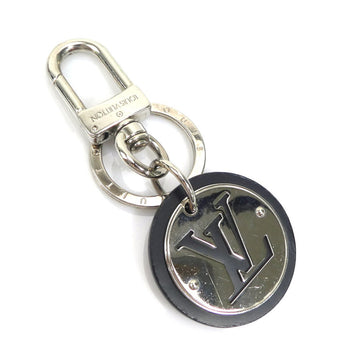 LOUIS VUITTON Charm Key Ring Portocre LV Circle Keychain Metal Black x Silver M67362