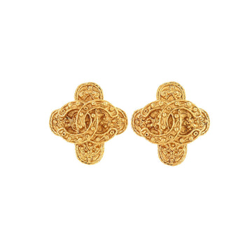 Chanel flower coco mark earrings gold 94A accessories vintage Vintage Earrings