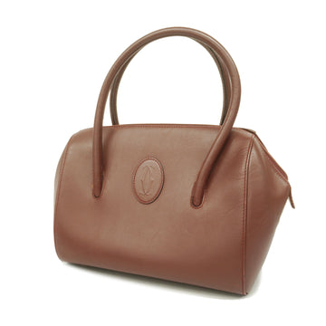 CARTIERAuth  Must Handbag Women's Leather Handbag Bordeaux