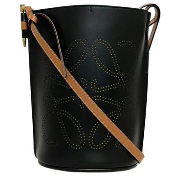 Loewe Shoulder Bag Gate Bucket Black Brown Anagram 309 22 BZ57 Leather LOEWE Ladies