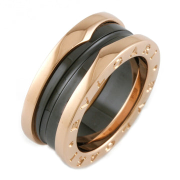 BVLGARI K18PG Ring B-zero.1 B Zero One 3 Band Ceramic # 49 No. 8 Pink Gold Ladies 18K K18