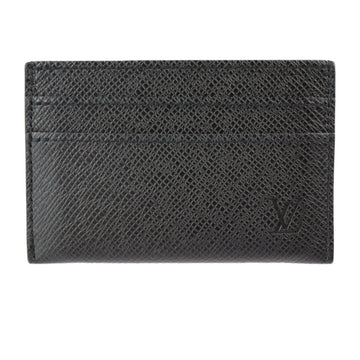 LOUIS VUITTON Porto Cult Double Card Case M32730 Taiga Noir Black Business Holder Vuitton