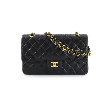 Chanel matelasse 25 chain shoulder bag leather black A01112 gold metal fittings vintage Matelasse Bag