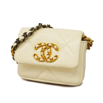 CHANEL Shoulder Bag Matelasse Chain Lambskin White Gold Hardware Women's