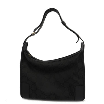 GUCCIAuth  Shoulder Bag GG Nylon 143743 Women's Black