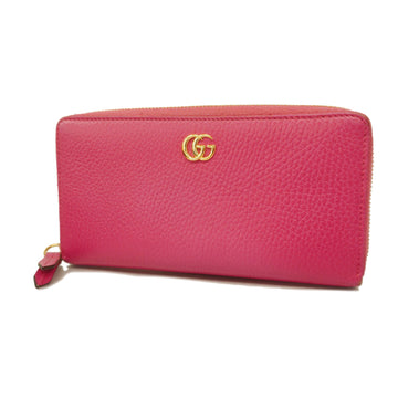 GUCCIAuth  Bi-fold Long Wallet GG Marmont Gold Hardware 456117 Women's Leather Long Wallet [bi-fold] Pink