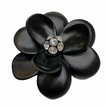 CHANEL Camellia Black Stone 02A Brand Accessories Brooch Ladies