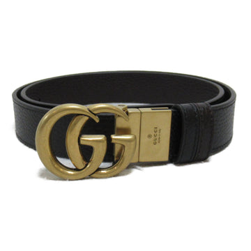 GUCCI Reversible belt double G buckle Black Brown leather 643847CAO2T106295