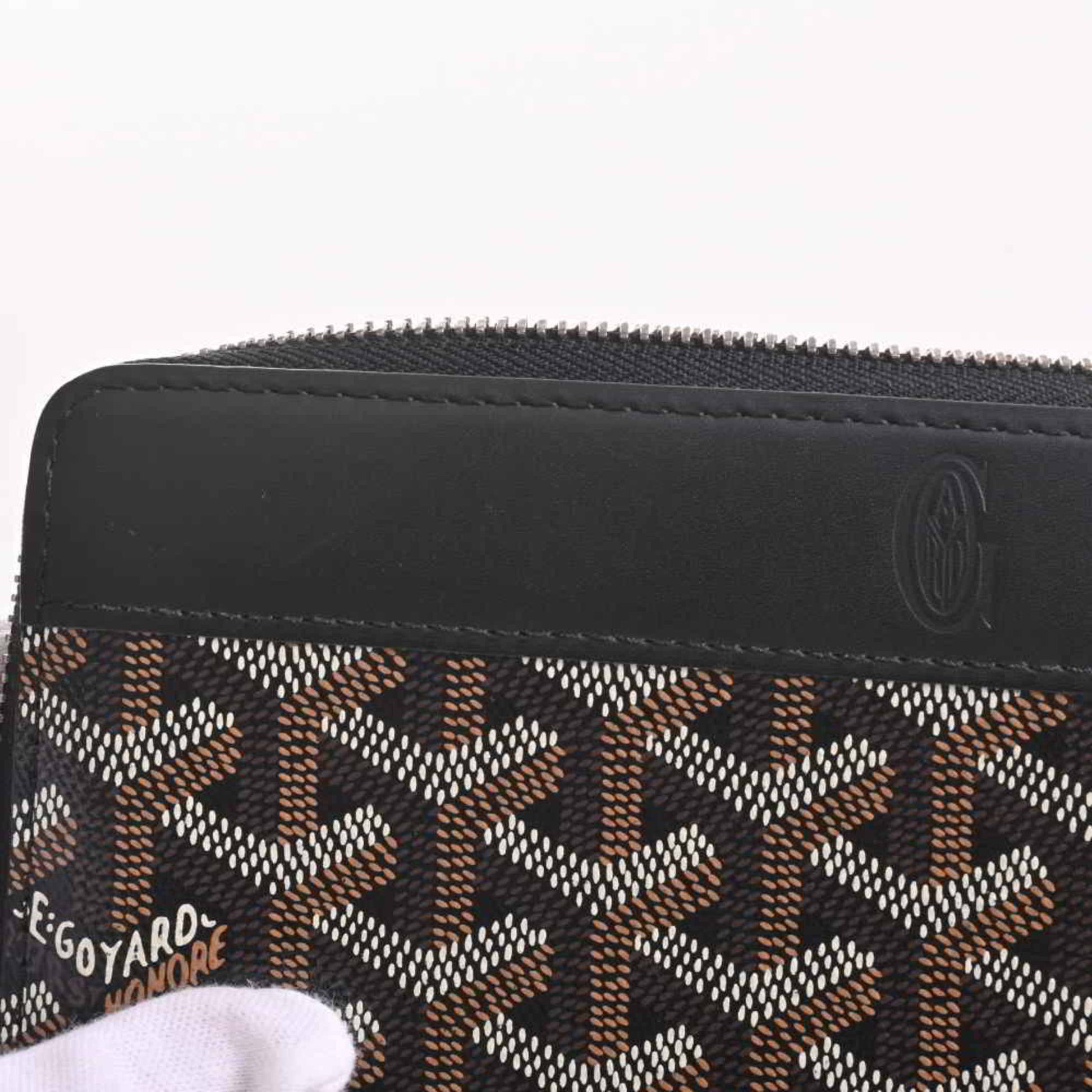 Goyard Goyardine Matignon Zip Around GM Wallet Black