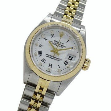 ROLEX Datejust 69173G T No. Watch Ladies 10P Diamond Automatic Winding AT Stainless Steel SS Gold YG Combination Rome White Polished