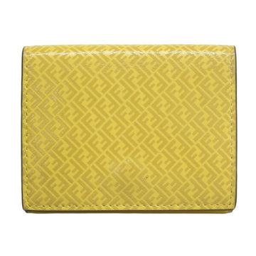 FENDI Leather Micro FF Trifold Wallet Yellow