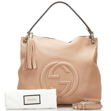 Gucci GG Soho Handbag Shoulder Bag 536194 Beige Leather Ladies GUCCI