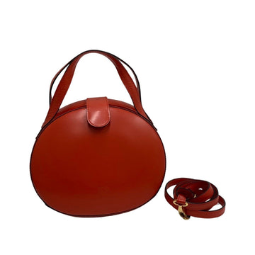 LOEWE Anagram Logo Calf Leather Genuine 2way Handbag Vanity Shoulder Bag Scarlet 18928