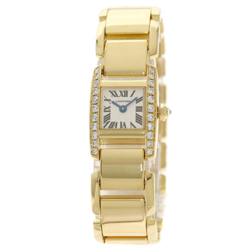 Cartier WE70047H Tankissim SM Side Diamond Wrist Watch K18 Yellow Gold / K18YG Ladies CARTIER