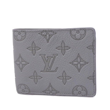 LOUIS VUITTON Wallet Monogram Shadow Portefeuille Multiple M81383 Anthracite Gray Men's