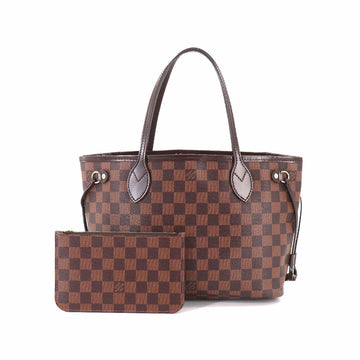 LOUIS VUITTON Damier Neverfull PM Tote Bag Brown N41359 Gold Hardware