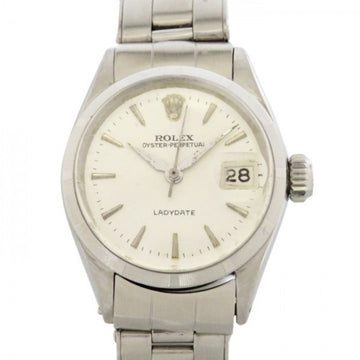 ROLEX oyster perpetual date 6519 ivory dial watch ladies