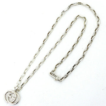GUCCI Interlocking G Necklace Pendant Double Ag925 Silver 295710