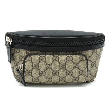 GUCCI GG Supreme Belt Bag Waist Pouch Body PVC Leather Beige Black 450946