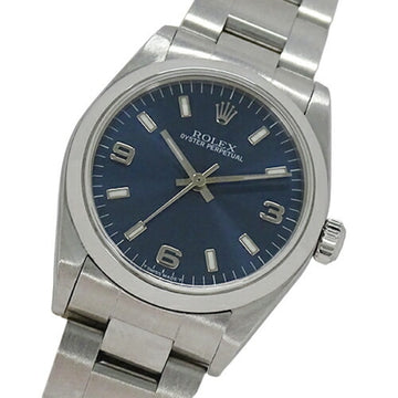 ROLEX Oyster Perpetual 77080 No. A Wristwatch Boys Automatic Winding AT Stainless Steel SS Silver Blue Polished