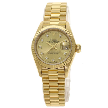 Rolex 69178G Datejust 10P Diamond Watch K18 Yellow Gold / K18YG Ladies ROLEX