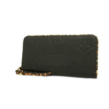 LOUIS VUITTONAuth  Monogram Empreinte Women's Zippy Wallet M80680 Noir