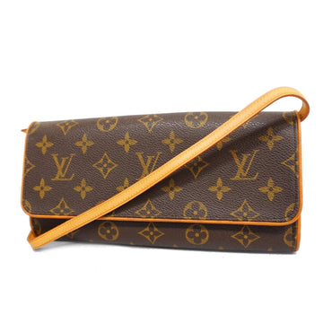 LOUIS VUITTON Shoulder Bag Monogram Pochette Twin GM M51852 Brown Women's