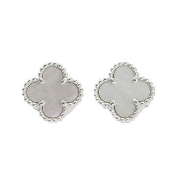VAN CLEEF & ARPELS Sweet Alhambra K18WG White Gold Earrings
