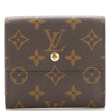 Louis Vuitton Monogram Portomone Bie Cult Credit Bifold Wallet Compact M61652 Brown PVC Leather Women's LOUIS VUITTON